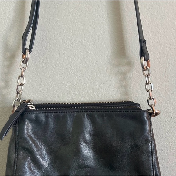MARGOT small New York black leather crossbody bag purse - Picture 5 of 9